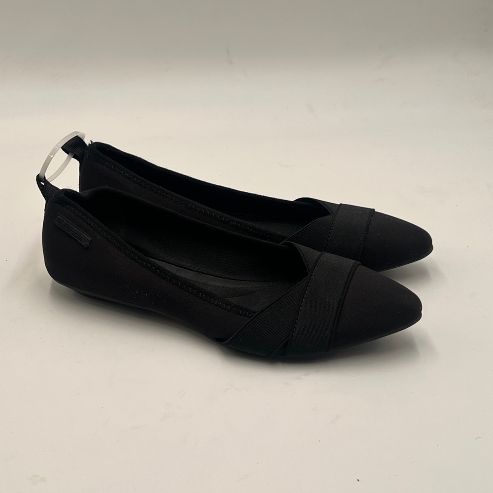 Anne Klein iflex Black Suede Ballet Flats - Picture 2 of 6